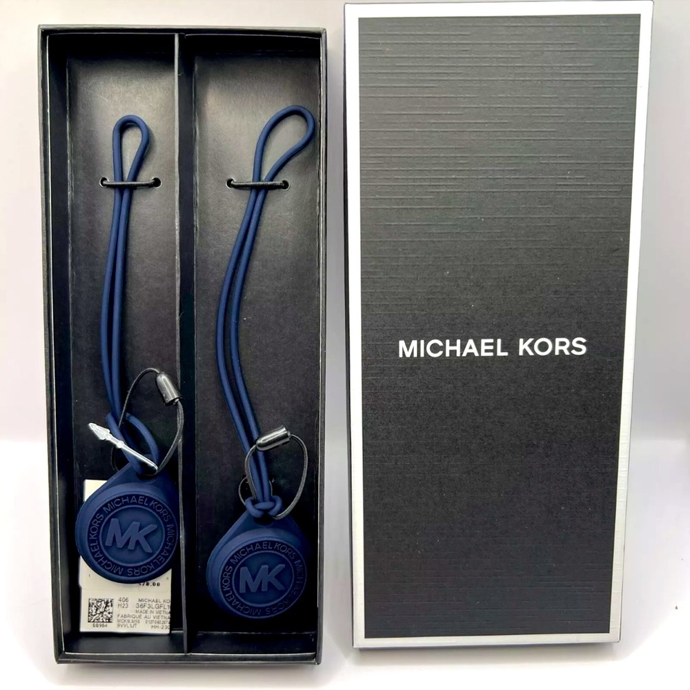 Michael Kors -Air Tag covers -pair NIB Navy